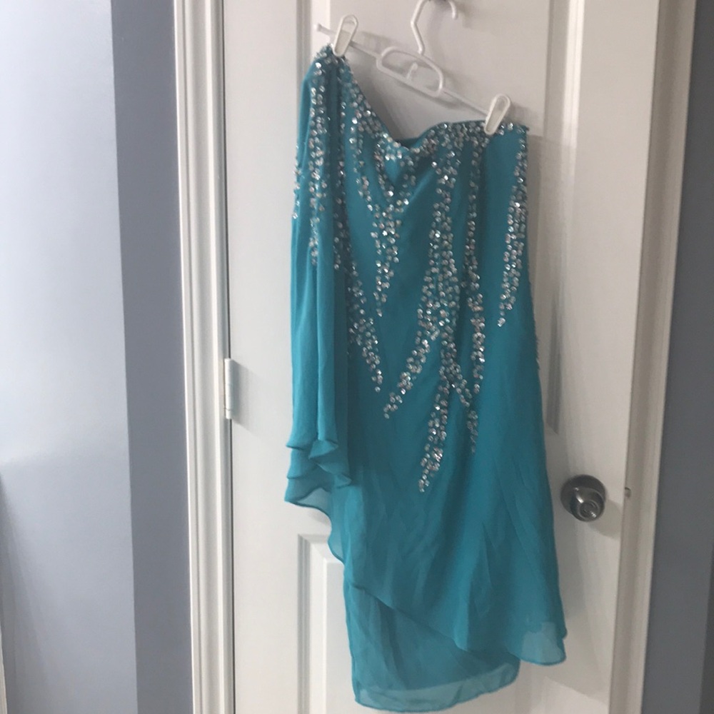 Elegant Blue Embellished Dress